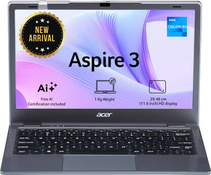 Acer Aspire 3 Intel Celeron Dual Core - (8 GB/128 GB SSD/Windows 11 Home) A311-45 Thin and Light Laptop(11.6 inch, Steel Grey, 1.0 kg)