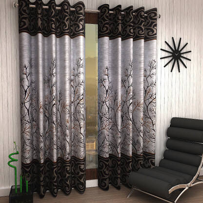 Home Sizzler 153 cm (5 ft) Polyester Semi Transparent Window Curtain (
