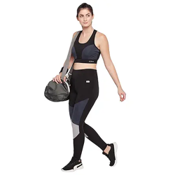 Clovia Women's Slim Fit Mid Rise Slim Polyamide Sports Tights .