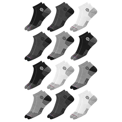 SWAGR 12 Pairs Sports Cotton Ankle Length Socks for Men, Pack of 12., Assorted