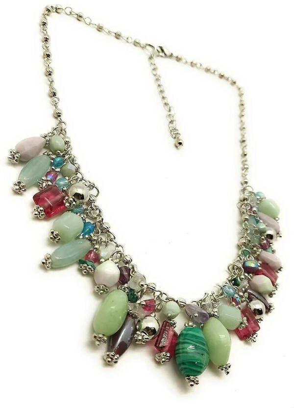 DCA Charms Western Stylish Boho Fashion Jewellery Necklace For Women and Girls Glass Necklace