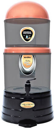 Aqua Fresh MINERAL POT MUNICIPAL WATER NO TASTE CHANGE NON ELECTRIC 16 L Gravity Based Water Purifier(Black, Copper)