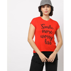 ISCENERY BY VERO MODA Typographic Print Crew-Neck T-Shirt