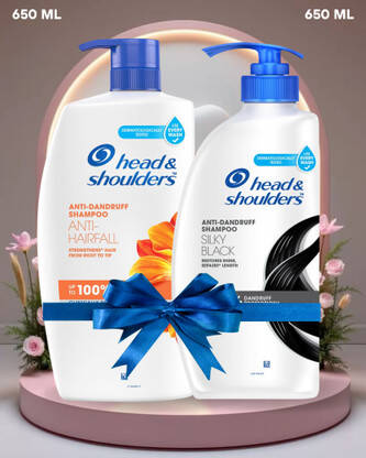 Head and Shoulders Anti-Hairfall-650 ML OR Silky Black Anti Dandruff Shampoo-650ML(1300 ml)