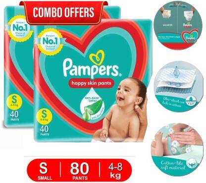 Pampers All-Round Protestation Anti-Rash Lotion With Aloe - S(80 Pieces)