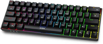 Intex Caliber Pro Keyboard RGB LED light Mechanical blue switch IT-WLKB011 Wireless Standard Gaming Keyboard Compatible with Desktop, Laptop, Mac Caliber Pro(Black)