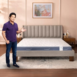 Livpure Smart Ortho PRO+ Memory 3 Zone Profile Orthopaedic Mattress | 5 Zone HR Foam & COMFORTSCIENCE Tech with 16 BIOCRYSTALS | High GSM Neon Fabric | King Bed (78x72x8) inch | 10 Year Warranty
