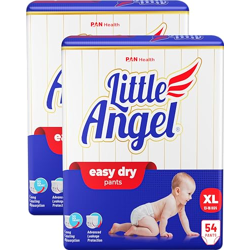Little Angel Easy Dry Pull-Up Diaper Pants With 12 Hrs Absorption Extra Large (Xl) Size, Pack Of 2,13-16 Kgs - Xl (108 Pieces) (Kids)