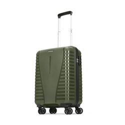 Aristocrat Polypropylene (PP) Airpro Cabin 55 Cm(Small) 8 Wheels Trolley Bags for Travel Hard Case Luggage,Lightweight Bag with Combination Lock & Robust Spinner Trolley with 7 Years Warranty (Green)