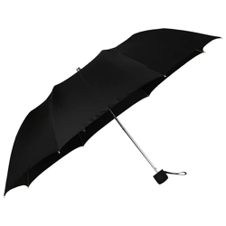 The Purple Tree Round Handle 3 Fold Black Umbrella, 23 Inch Large Size Umbrella, Portable Rain, Manual Open, Big Size Umberallas for Rain