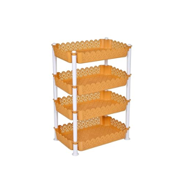 ARISTO Plastic Storage Rack 4 Shelfs, Brown (1 Piece), Medium (VR10931)