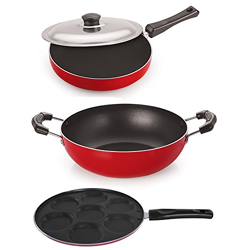 Nirlon Non-Stick Rust Free Cookware Combo Set