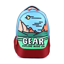 Gear Sunshine Valley 35L Large Water Resistant School Bag/Casual 2 Compartment Backpack/Daypack/Travel Standard Backpack/Kids Bag/College Bag For Boys/Girls/Men/Women (Blue-Maroon)