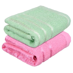 Kuber industries Face Towel | Towels for Facewash | Towels for Gym | Facewash for Travel | Towels for Daily use | Workout Hand Towel | Lining Design | 14x21 Inch | Pack of 2 | Multi