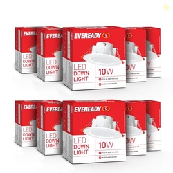 Eveready Aluminium 10W LED Downlight, Round Shape, Cool Day White, 80