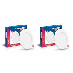 Crompton Star Slim Recessed Downlighter 3W Round Warm White | Pack of 2 | False Ceiling required, Cutout: 3" | For Hall, Bedroom, Kitchen, Office, Store