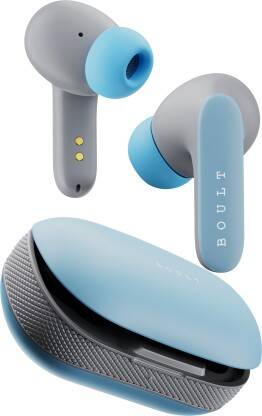 Boult Y1 Pro with Zen Quad Mic ENC, 60Hrs Battery, Fast Charging, Knurled Design, 5.3v Bluetooth(Powder Blue, True Wireless)