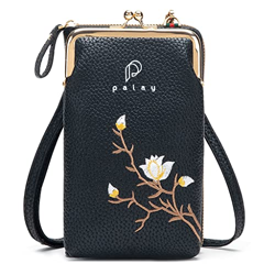 Venzina Women Crossbody Phone Bags For Mobile Cell Phone Holder Pocket, Black