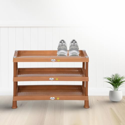 Prima Plastic Shoe Rack-3 | Storage Organizer | Shelves for Home | Living Room | Bedroom (3 Shelves), Sandal