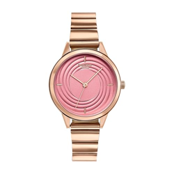 Sonata Poze Quartz Analog Pink Dial Metal Strap Watch for Women
