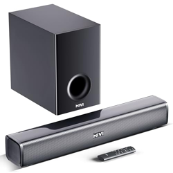 Mivi Fort H120 Soundbar - 120W Home Theatre Sound Bar, 2.1 Channel, 2 in-Build Speakers and 1 External Subwoofer, Multiple EQ & Input Modes, Made in India Sound bar for TV