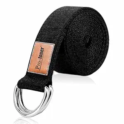 Yoga Belt with D-Ring Buckle, 6 Feet, Durable and Comfy Texture, for Stretching