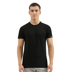United Colors of Benetton Men's T Shirt | Plain Round Neck T Shirt | T-Shirts | Cotton Tshirt for Men Stylish | T-Shirts for Man Regular Fit Black