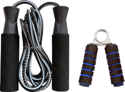VICTORY Best Fitness Combo Skipping Rope and Soft Hand Grip Fitness Accessory Kit Kit