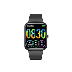 Promate Xwatch-B18 Fitness Smart Watch, 1.8 Display Bluetooth Calling, IP67 Water Resistant, Voice Assistant, 15 Days Battery Life, 27 Sports Modes, Real-time HR Monitor, 100+ Watch Faces (Graphite)