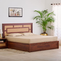 Home Centre Elsa Daisy Queen Bed with Hydraulic Storage - Brown