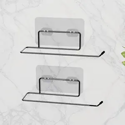 Towel Holder in Bathroom  Wall Mounted Toilet Paper Roll Holder & Towel Stand for Modern Home & Hotel Use (Pack of 2)