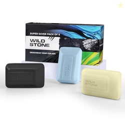 Wild Stone Citrus Burst, Icy Fresh & Charcoal Cleanse Soaps for Bath, (Pack of 6, 100gm each) | Refreshing Bathing Soap with Fragrance & Freshness  Tan Removal, Skin Brightening, Instant Glow