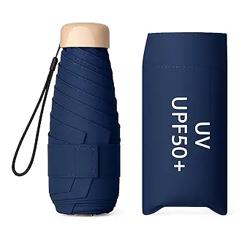 WOOMZY Compact Travel Umbrella, Portable Mini Travel Sun Rain Beach Golf- Elegant Slim Design Small Pocket Umbrella for Rain, UV Protection Lightweight Umbrellas for Girls and Women