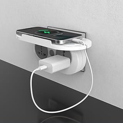 Goldmedal Wall-E-3 Pin Plug Travel Adaptor with Mobile Stand | Universal Sockets | Multiplug for Home & Office Appliances | Supports 2-Pin & 3-Pin Plugs (Pack of 1) - White