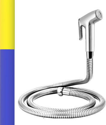 MAYUR CICH HEALTH FAUCET HIGH PRESS (HEAVY DUTY) HF-561 W. 1 MTR FLEXIBLE SS TUBE AND HOOK JET SPRAY [ HAND SHOWER FOR TOILET] WATER TAP [ BATHROOM TAP] COMMODE Health Faucet(Wall Concealed Installation Type)