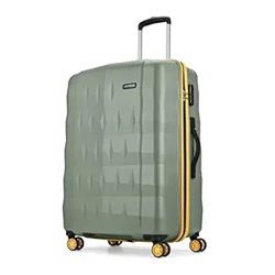 Aristocrat Comet Check-in Trolley Bag 76cm | Large | Hard Luggage| Smooth 8-Wheel Suitcase| Combination Lock with Sturdy Zipper | Full Fabric Convipack | 3-Year International Warranty (Green)