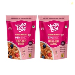 Yogabar Fruit and Nut Muesli 1kg | Muesli with 93% Whole Grains + Dried Fruits+ Nuts and Seeds | Wholegrains, No Added Preservatives