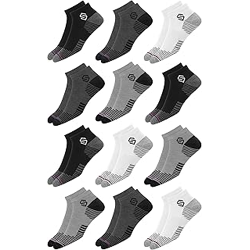 SWAGR 12 Pairs Sports Cotton Ankle Length Socks for Men, Pack of 12., Assorted