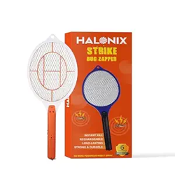 Halonix Bug Zapper Anti-Mosquito Racquet, Insect Killer Bat with Rechargeable 400 mAh Battery | Mosquito bat | Fly swatter | Orange