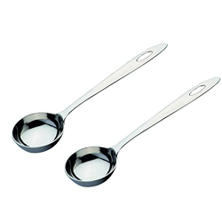 SignoraWare Stainless Steel(Food Grade) Heavy Gauge(1.5 MM) Prima Ladle/Karchi/Milk Ladle/Soup Ladle No.2 for Seving/Cooking/Pouring All Types of Gravies/Dal/Curries (Size 19.3 cm) Set/2