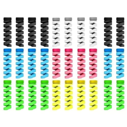 Inefable (30 Pcs) Multicoloured Protection Spiral Cable & Wire Protectors Spring Wire for All Wired Accessories for USB Charger, Data Cable, Earphone, Elastic Cord Saver