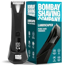 Bombay Shaving Company Balls Trimmer | Pubic Hair Trimmer and Body Groomer for Men | Private Part Trimmer For Men, Waterproof (IPX7), Cordless, LED Display, LED Torch, Safe Ceramic Blades, Dock Charging | LANDSCAPER 2.0 (Black)