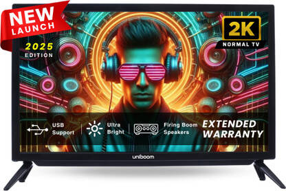 Uniboom ULTIMA 60 cm (24 inch) HD Ready LED TV 2025 Edition with 30W Sounbar Edition - Aura Vision+ Display - Monitor Support - 2 HDMI(24N-ULTIMA)
