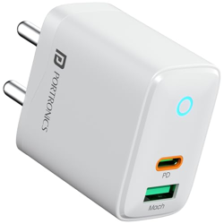 Portronics 35W Adapto 35B Dual Port Fast Charging Adaptor with Type C 