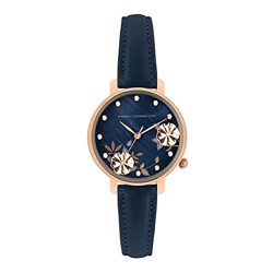 French Connection Faux Leather Analog Black Dial Women's Watch-Fc21U