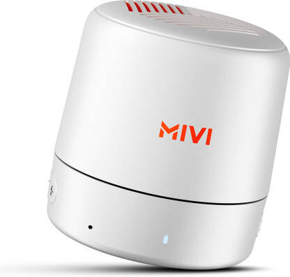 Mivi Play 12HRS Playback, Bass Boosted,TWS Feature, IPX4 5 W Portable Bluetooth Speaker(White, Mono Channel)