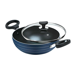 Crystal Induction Base Non-Stick Aluminium Kadhai, 225Mm, Multicolour