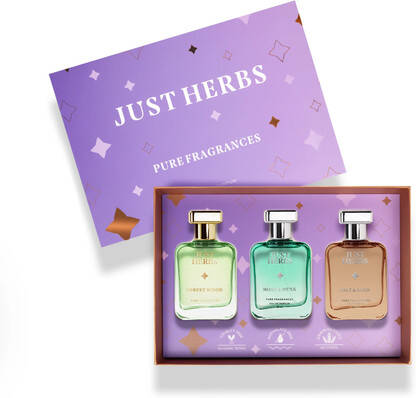 Just Herbs Pure Fragrances Energising & Relaxing Trio Perfume Set of 3