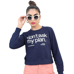 KETCH Women Full Sleeve Round Neck KHSS000154 Blue M