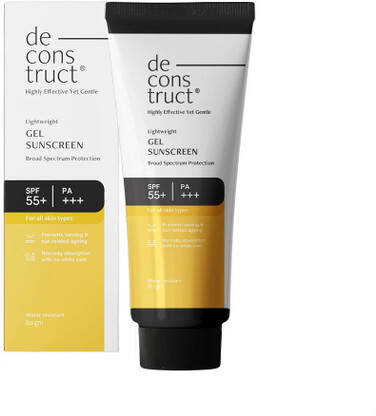 deconstruct Sunscreen - SPF 55+ PA+++ Lightweight Gel Sunscreen | No W